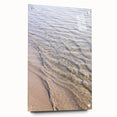 Large abstract wall art on acrylic glass depicting swirling blue and white patterns.