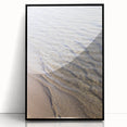 Large abstract wall art in muted earth tones on acrylic, framed in black, ideal for modern living room decor.