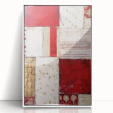 Framed wall art featuring abstract strokes in shades of blue, white, and gold, designed to enhance modern home decor with a contemporary aesthetic.