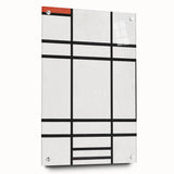 Modern Wall Art: Composition in White, Red, Yellow - Abstract Minimalist