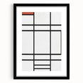 Modern Wall Art: Composition in White, Red, Yellow - Abstract Minimalist