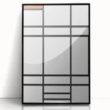 Modern Wall Art: Composition in White, Red, Yellow - Abstract Minimalist