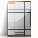 Modern Wall Art: Composition in White, Red, Yellow - Abstract Minimalist