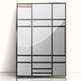 Modern Wall Art: Composition in White, Red, Yellow - Abstract Minimalist