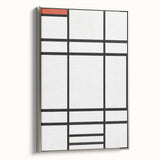 Modern Wall Art: Composition in White, Red, Yellow - Abstract Minimalist