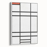 Modern Wall Art: Composition in White, Red, Yellow - Abstract Minimalist