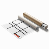 Modern Wall Art: Composition in White, Red, Yellow - Abstract Minimalist