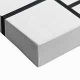 Modern Wall Art: Composition in White, Red, Yellow - Abstract Minimalist