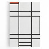 Modern Wall Art: Composition in White, Red, Yellow - Abstract Minimalist