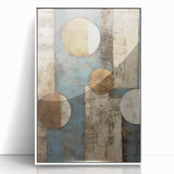 Framed acrylic wall art showcasing abstract strokes in soft white and gray tones, ideal for modern decor, enhancing any living space with elegance.