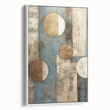 Abstract strokes wall art on a framed canvas, showcasing a modern design with vibrant colors and a sleek white frame, perfect for contemporary home decor.
