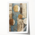 Abstract strokes wall art print showcasing vibrant colors and dynamic shapes, rolled for easy display. Perfect for modern interiors, adding a creative touch to any space.