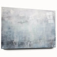 Abstract wall art featuring colorful strokes on acrylic glass, showcasing a side view with visible hanging pins, perfect for modern home decor accents.