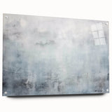 Abstract wall art featuring colorful strokes on acrylic glass, showcasing a side view with visible hanging pins, perfect for modern home decor accents.