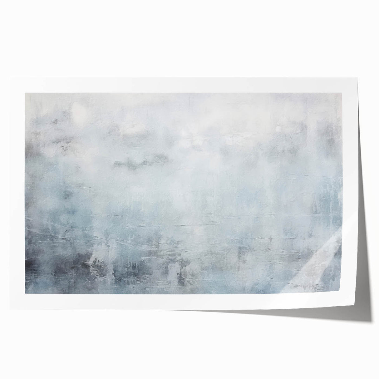 Abstract strokes wall art print showcasing vibrant blue and gold hues, ideal for modern home decor. This rolled artwork enhances any interior space with its dynamic design.
