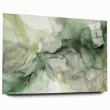 Abstract wall art design featuring vibrant strokes in blue, orange, and yellow on acrylic glass, showcasing a modern aesthetic perfect for contemporary decor.