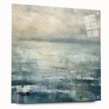 Abstract strokes wall art displayed in acrylic glass, featuring vibrant blue, yellow, and red hues, mounted with pins, ideal for modern home decor.