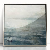 Framed wall art featuring abstract silver strokes on a white background, designed to add a modern touch to home decor and enhance interior aesthetics.
