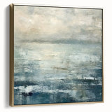 Framed canvas wall art showcasing an abstract design with silver and gold strokes, ideal for modern decor. Perfect for enhancing living spaces with elegance.