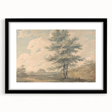 Romantic Art Prints: Serene Landscape with Trees and Figures
