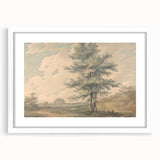 Romantic Art Prints: Serene Landscape with Trees and Figures