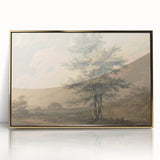 Romantic Art Prints: Serene Landscape with Trees and Figures