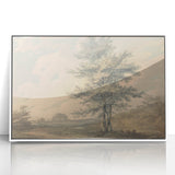 Romantic Art Prints: Serene Landscape with Trees and Figures
