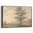 Romantic Art Prints: Serene Landscape with Trees and Figures