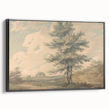 Romantic Art Prints: Serene Landscape with Trees and Figures