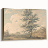 Romantic Art Prints: Serene Landscape with Trees and Figures