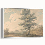 Romantic Art Prints: Serene Landscape with Trees and Figures