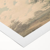 Romantic Art Prints: Serene Landscape with Trees and Figures