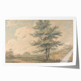 Romantic Art Prints: Serene Landscape with Trees and Figures