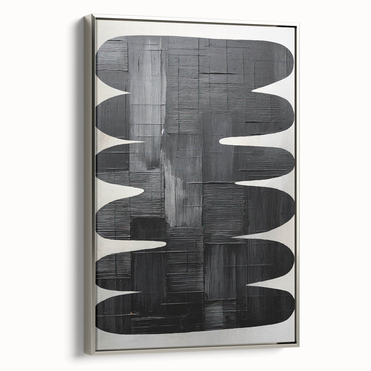 Contemporary Dining Art Pieces - Black & White Textured Abstract