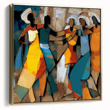 Framed abstract figurative wall art with silver and gold accents, showcasing modern design elements on a textured canvas, perfect for contemporary home decor.