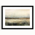 Abstract landscape wall art framed in black with a mat, showcasing vibrant colors and intricate patterns, perfect for modern home decor.