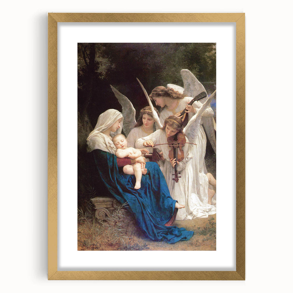 Neoclassical Religious Art Print - The Virgin with Angels by Bouguereau