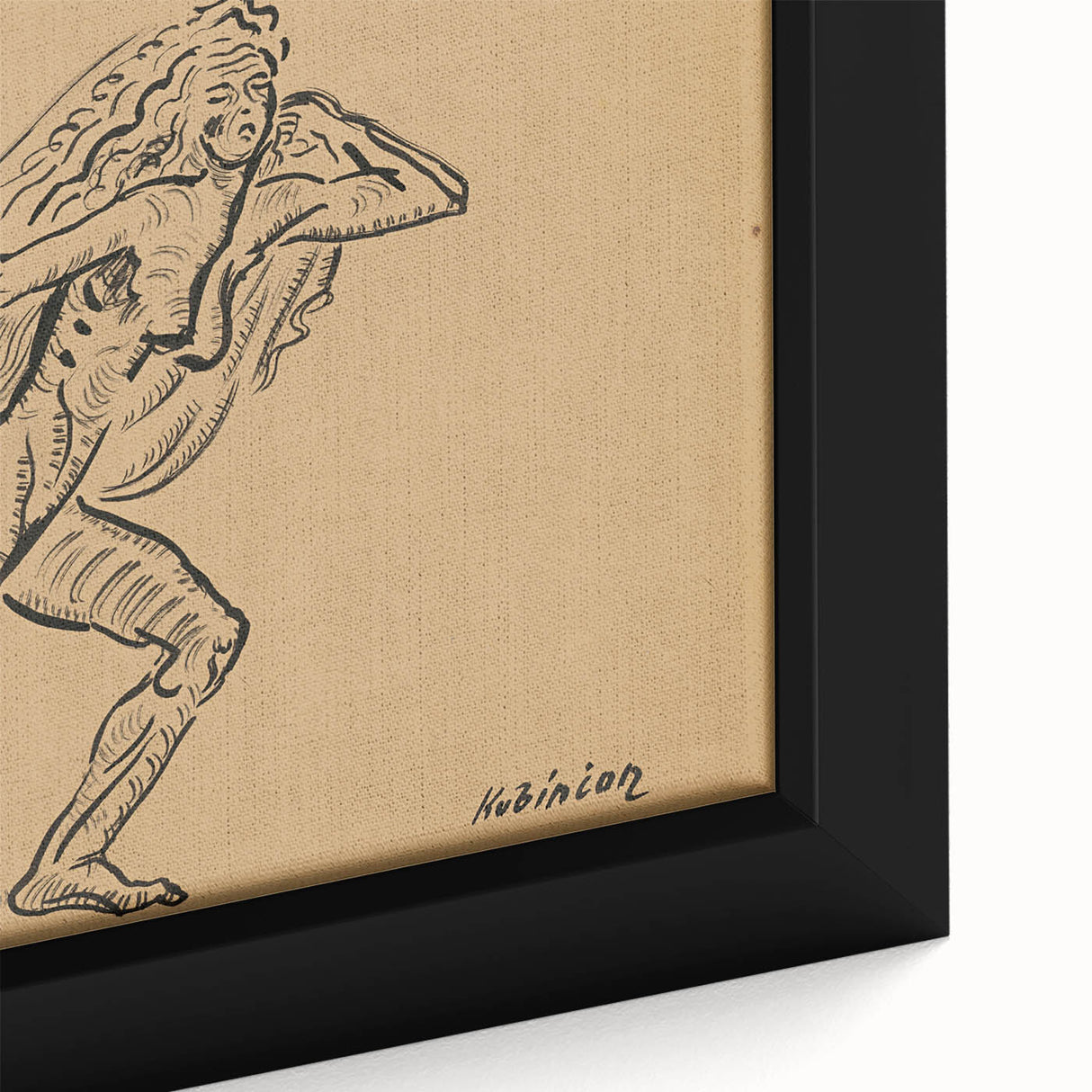 Expressionist Art: Female Figure (Wind) by Weisz-Kubínčan Print