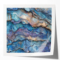 Glossy photo print mockup showcasing a stunning landscape of canyons with vibrant colors and intricate details, perfect for art enthusiasts and home decor inspiration.
