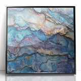 Framed acrylic print showcasing a vivid landscape of canyons, featuring rich earthy tones and intricate details, perfect for enhancing modern home decor.