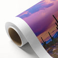Desert landscape rolled canvas art showcasing vibrant orange and yellow hues, capturing the essence of arid beauty, elegantly packaged in a protective cardboard tube.