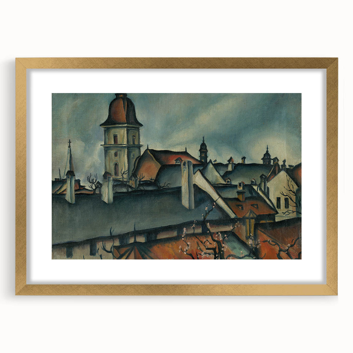 View of Košice Realism Art Print - Classical Realism Canvas Wall Decor