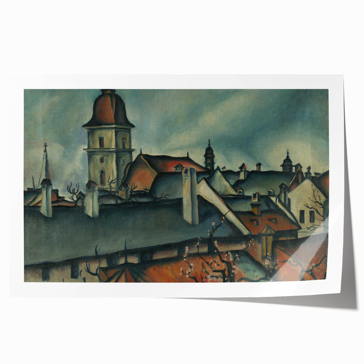 View of Košice Realism Art Print - Classical Realism Canvas Wall Decor
