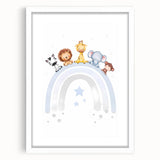 Safari Animal Nursery Wall Art - Baby Room Decor Print