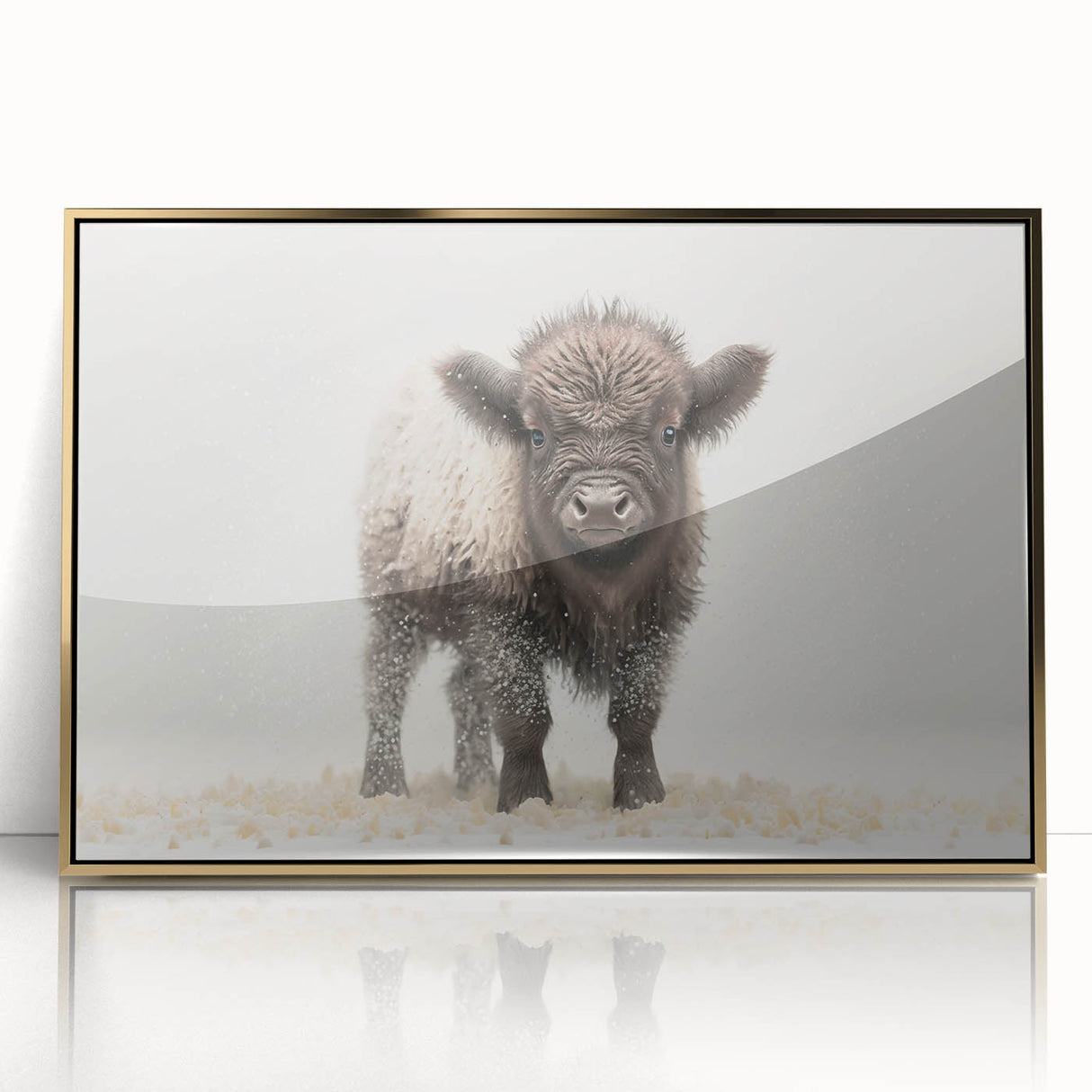Adorable Baby Bison Wall Art - Perfect for Kids Room Decor