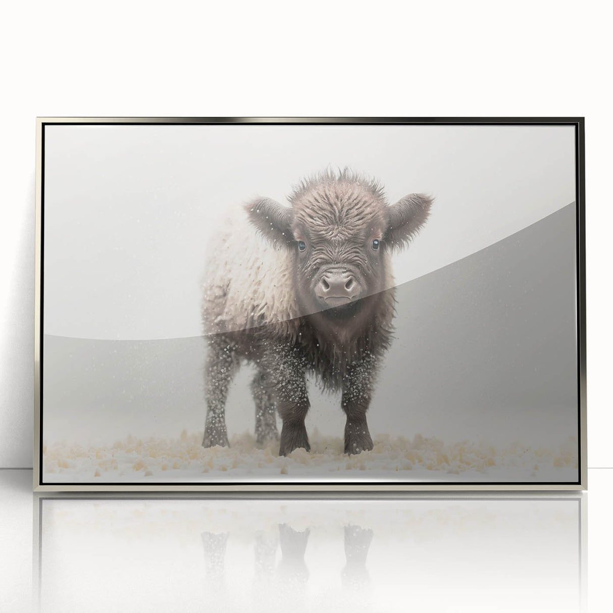 Adorable Baby Bison Wall Art - Perfect for Kids Room Decor