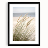 Extra large abstract art print featuring vibrant summer hues on a textured canvas, framed in black.