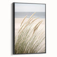 Black and white wall art featuring a vintage poster-style landscape painting on a framed canvas, ideal for bedroom decor.