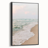Black and white vintage poster art on framed canvas depicting a serene landscape, ideal for bedroom wall decor.