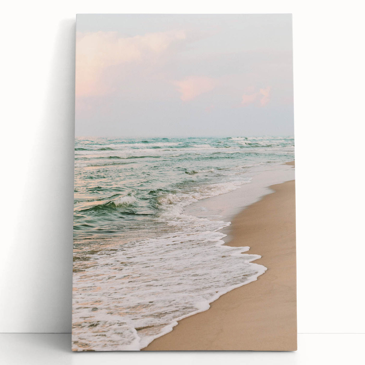 Large black and white abstract print on stretched canvas, ideal for kitchen wall art or bedroom ambiance.